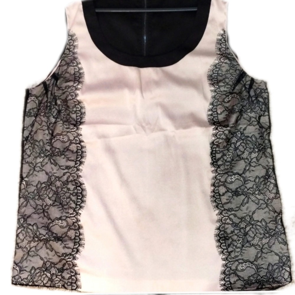 ⭐ANN Taylor Black & Tan Blouse Women's Size 12